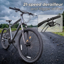 Load image into Gallery viewer, Foraker 300 Hybrid Mountain Bike for Men Women -21 Speed Adult Bicycle, Lightweight Aluminum Frame, Front Suspension, Mechanical Disc Brakes, Trigger Shifters, All-Terrain MTB, Charcoal