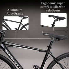 Load image into Gallery viewer, Paramount 100 Hybrid Bike - 21 Speed Adult Bicycle for Men & Women, Lightweight Aluminum Frame, Dual Disc Brakes, 700C All-Terrain Tires, Trigger Shifters, Black.
