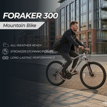 Load image into Gallery viewer, Foraker 300 Hybrid Mountain Bike for Men Women -21 Speed Adult Bicycle, Lightweight Aluminum Frame, Front Suspension, Mechanical Disc Brakes, Trigger Shifters, All-Terrain MTB, Charcoal
