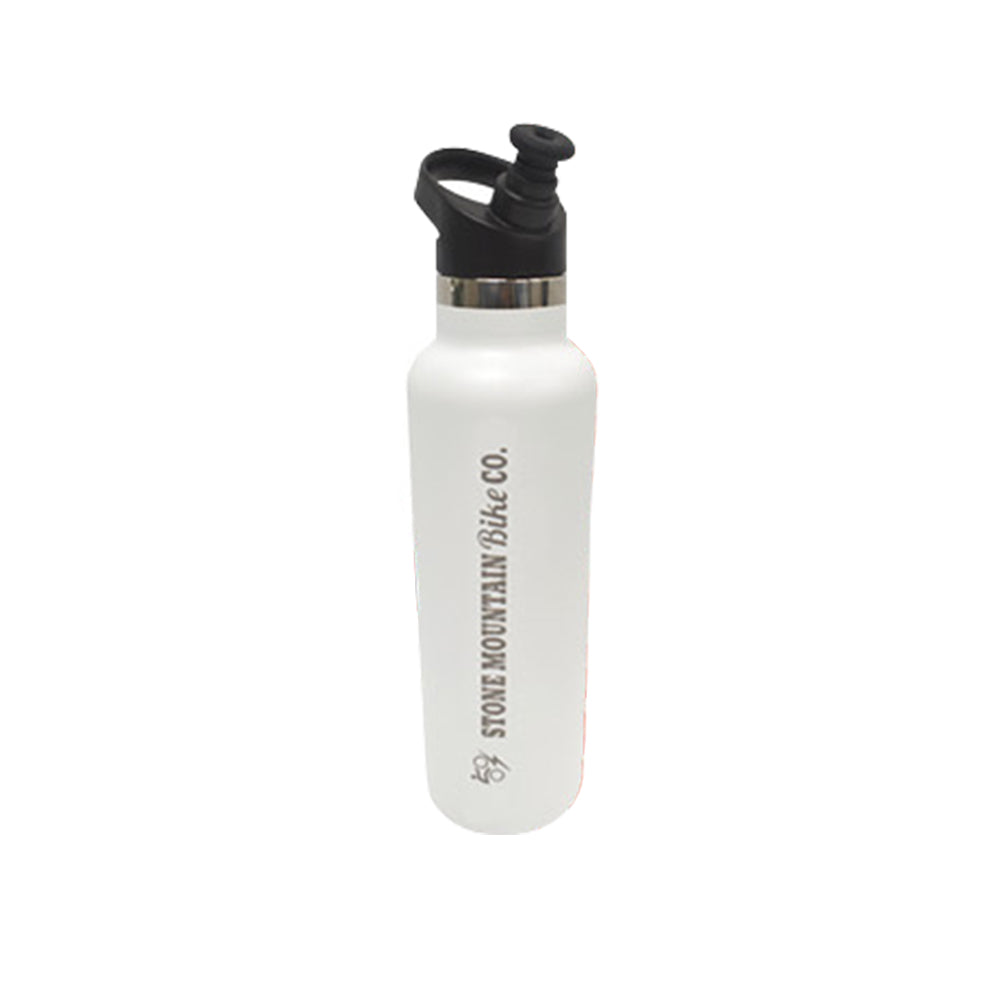 Steel Water Bottle, White, Classic Bottle 1 Liter – Stone Mountain Bike